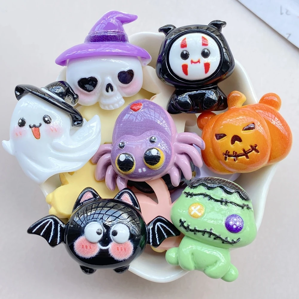 10Pcs Cute Halloween Resin Charms for DIY Crafts & Scrapbooking - Image 2