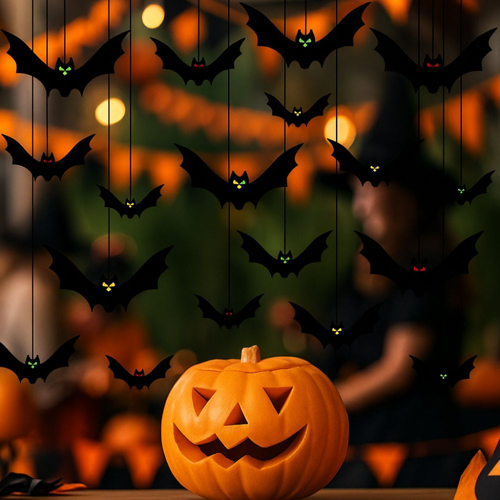Realistic Hanging Bat Decorations for Halloween Parties - Image 5