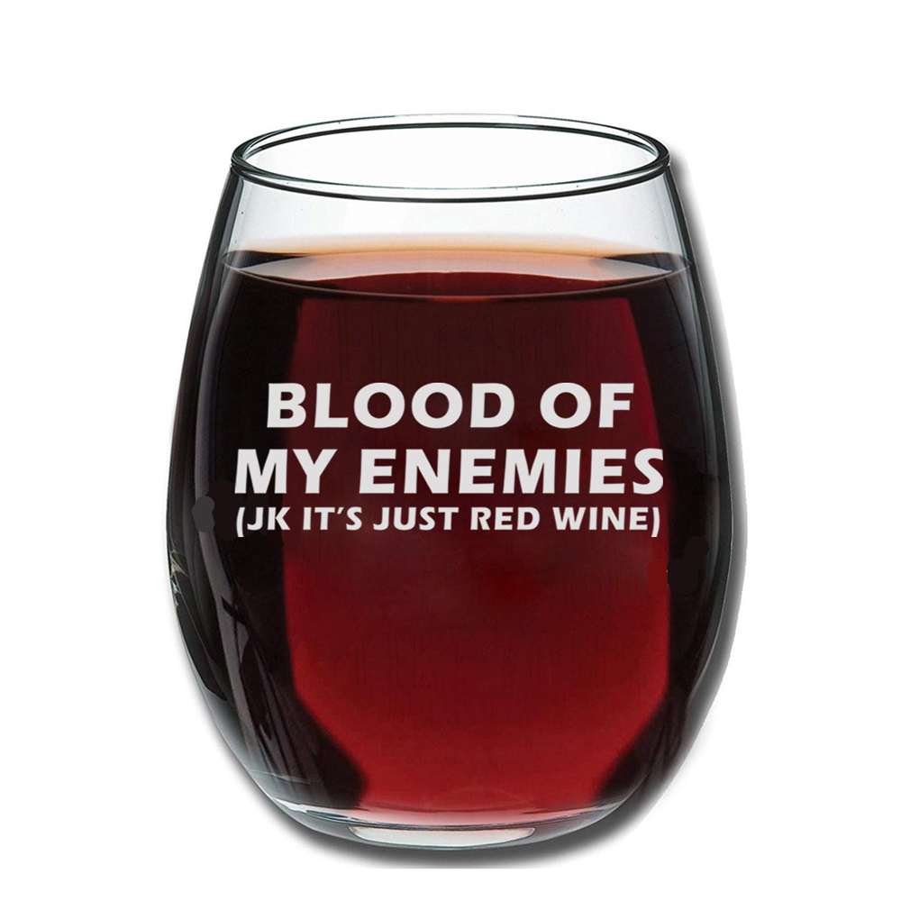 Blood of My Enemies Glass Mug – 11oz Funny Party Mug for Beer, Wine, and More - Image 3