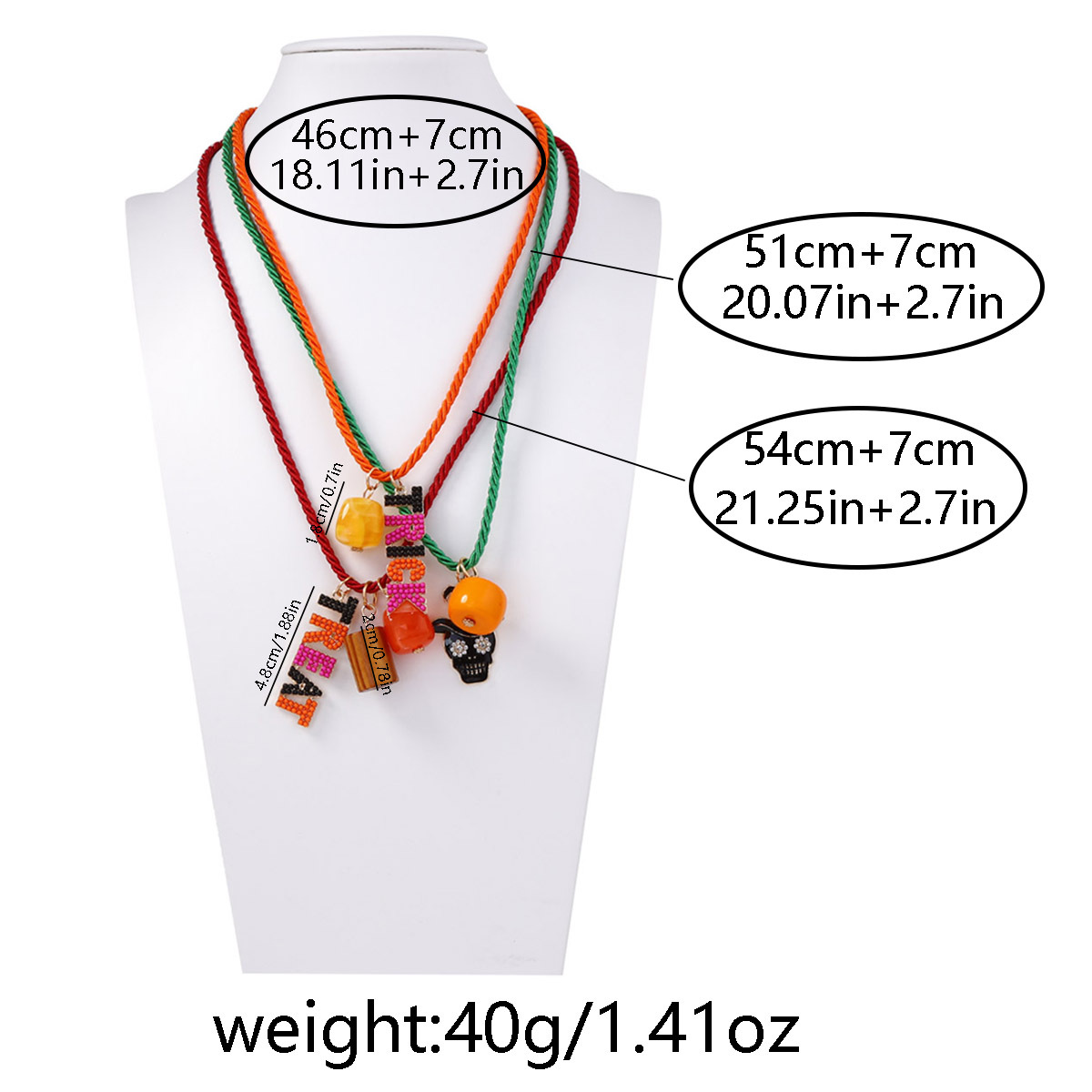 Halloween Skull Pendant Multi-Layer Necklace - Image 5