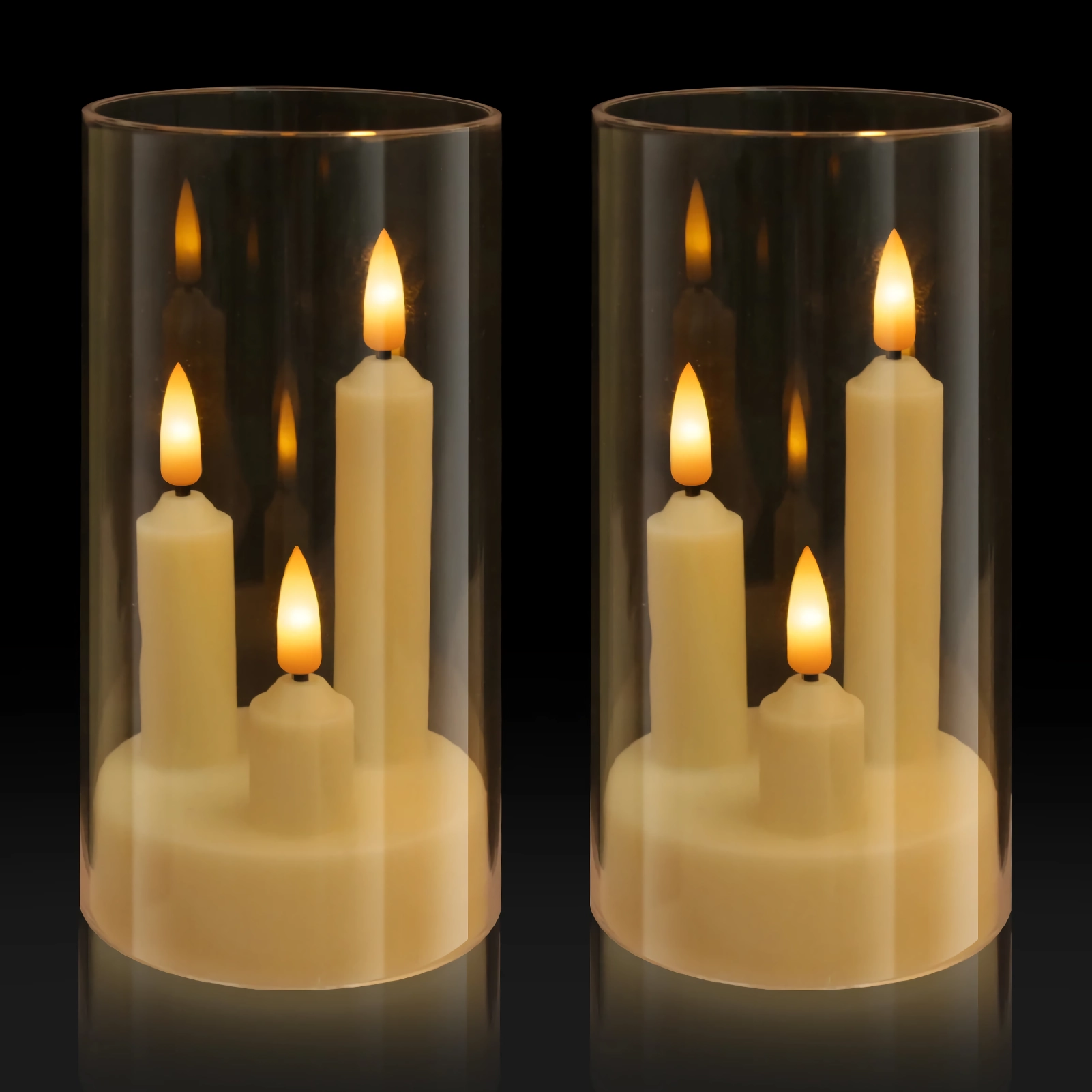 Flickering 3 Wick LED Candles - Battery Operated Flameless Decorative Lamp for Home, Parties & Events - Image 2