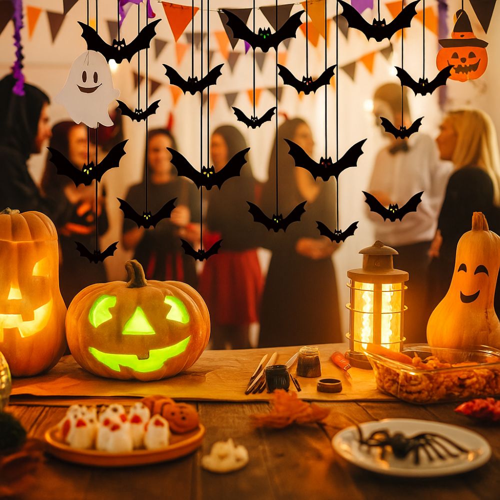 Realistic Hanging Bat Decorations for Halloween Parties - Image 3