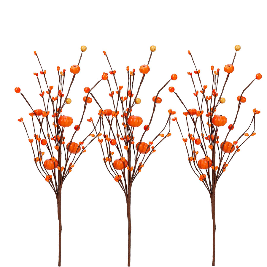 3 pumpkin branches