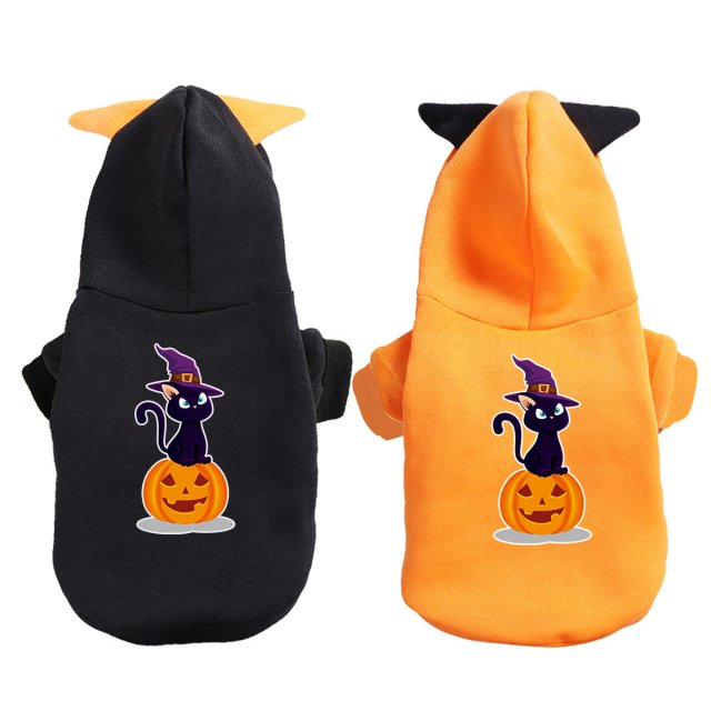 Cute Cartoon Print Pet Hoodie - Adorable Halloween Costume for Pets