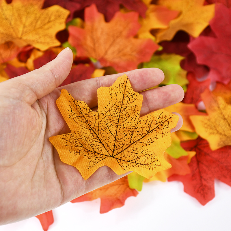 100 Pcs Artificial Maple Leaves - Perfect for Fall Decorations - Image 2