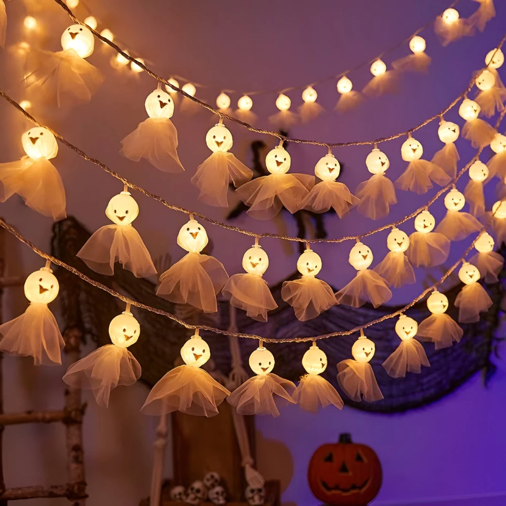 1.5m 10LED Halloween Spooky Ghost Light String – Haunted House Party Decor - Image 4