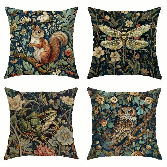 Woodland Animals Decorative Zippered Pillowcase for Sofa & Bed