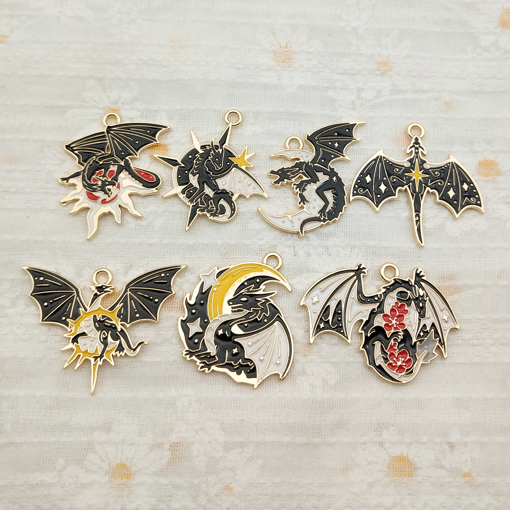 10-Piece Gold Plated Dragon Charms for Jewelry Making - Image 3