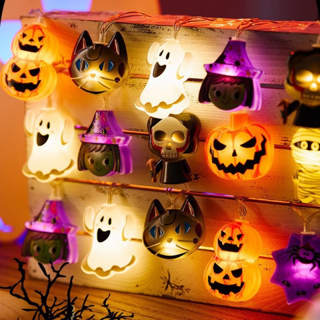 Halloween LED String Lights Pumpkin Ghost Spider Decoration 3M
