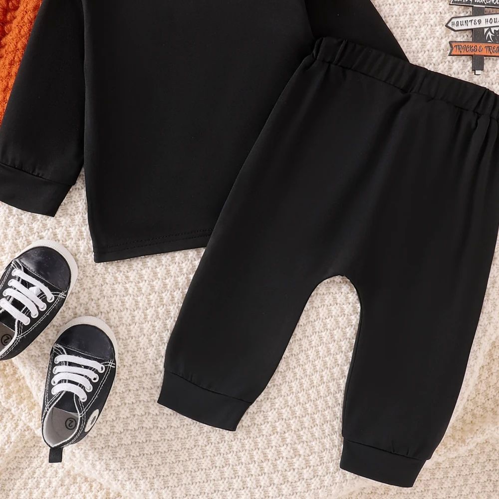 Baby Halloween Skeleton Print Outfit Set - Toddler Day of the Dead Top & Pants - Image 3