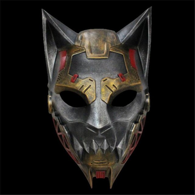 Halloween White Wolf Demon Mask Full Face Cosplay Costume Mask