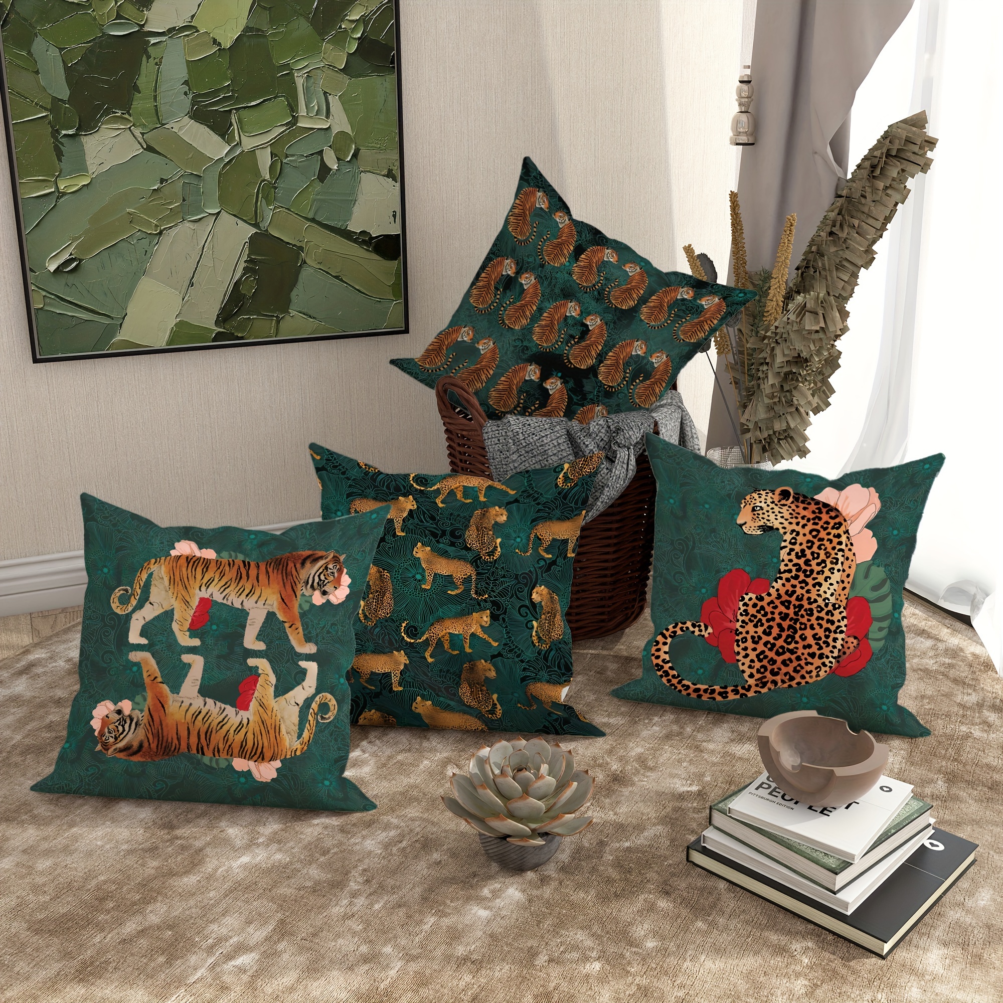 Bohemian Tiger Floral Pillow Cover - Image 7