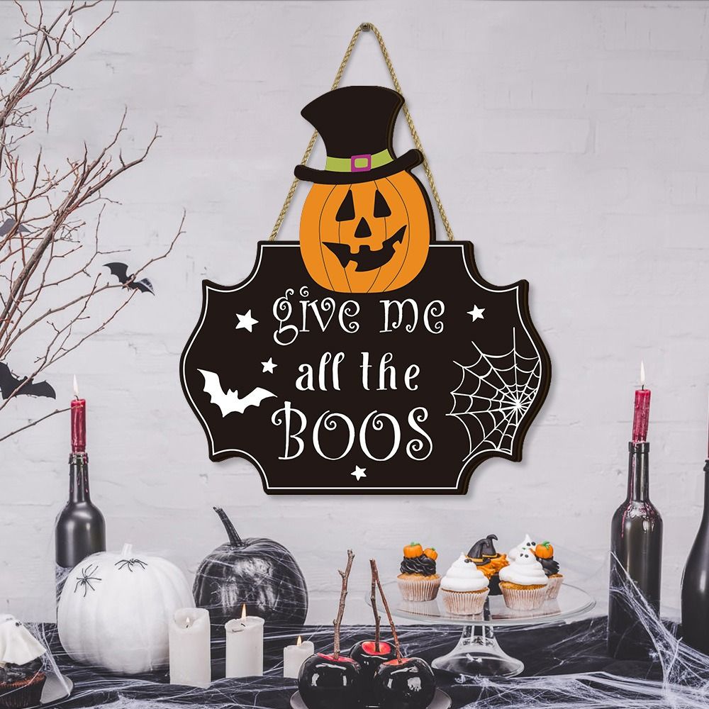 Wooden Halloween Pumpkin Door Sign - Image 2