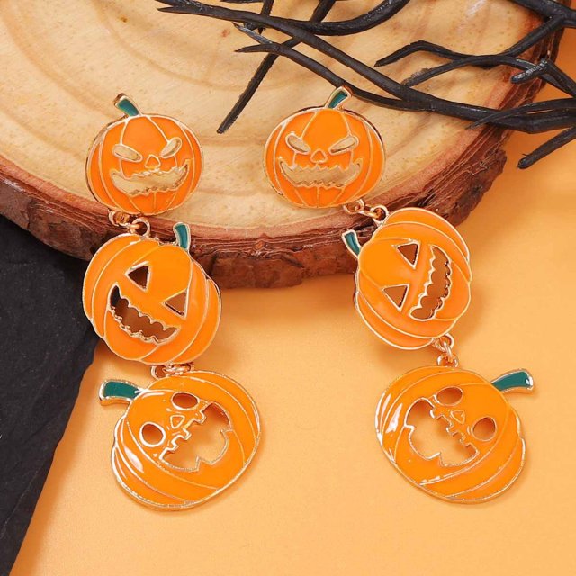Halloween Pumpkin Ghost Earrings