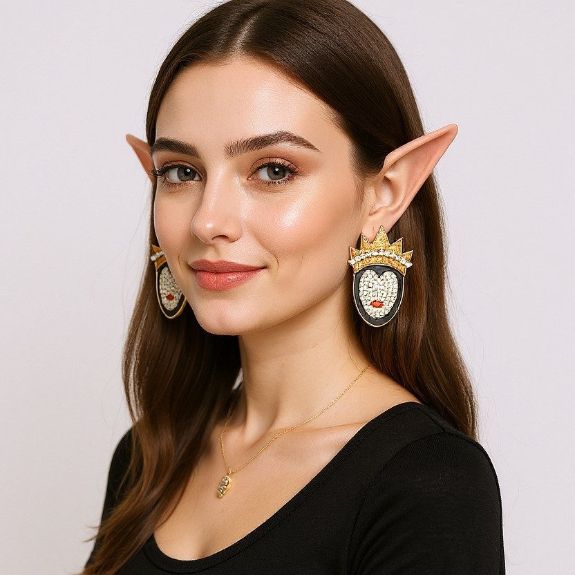 Glam Rhinestone Crown Earrings for Women – Halloween Sparkle - Image 2