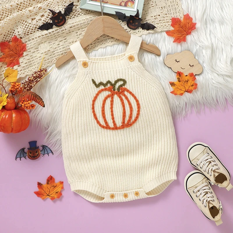 Halloween Pumpkin Baby Bodysuit for Newborn Boys & Girls (0-18M)