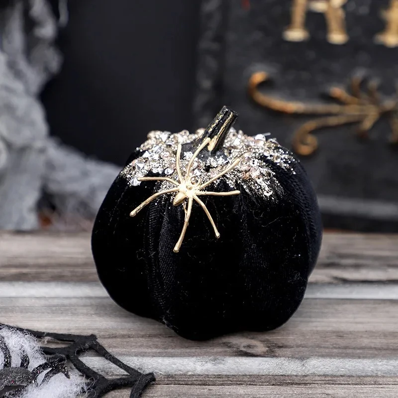 Simulated Spider Pumpkin Halloween Ornament Doll for Home Decor - Image 4