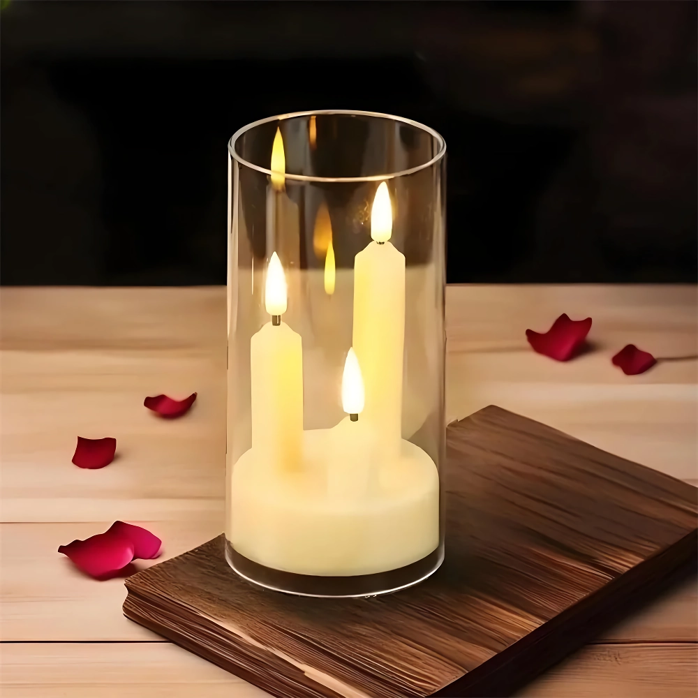Flickering 3 Wick LED Candles - Battery Operated Flameless Decorative Lamp for Home, Parties & Events - Image 3
