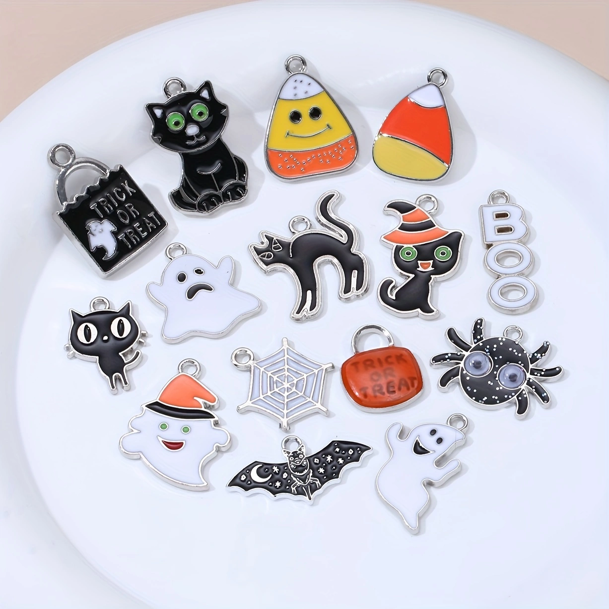Halloween Enamel Charms – 10pcs Mixed Pendants for DIY Jewelry - Image 3