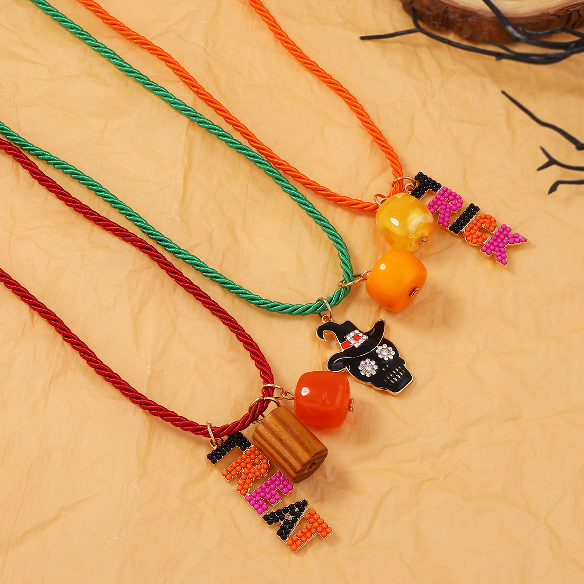 Halloween Skull Pendant Multi-Layer Necklace - Image 4