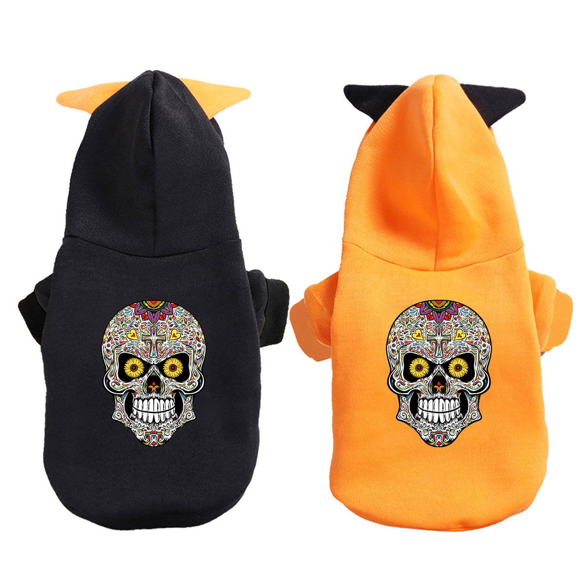 Cute Cartoon Print Pet Hoodie - Adorable Halloween Costume for Pets