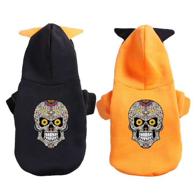 Cute Cartoon Print Pet Hoodie - Adorable Halloween Costume for Pets
