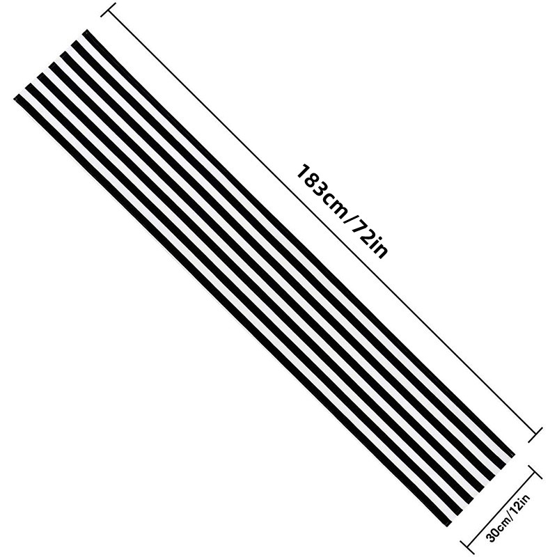 Elegant Black and White Striped Polyester Table Runner for Parties & Events - Image 5