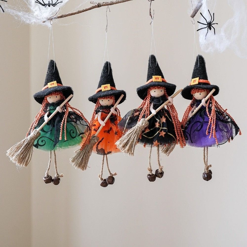 Hanging Broom Girl Angel Pendant for Halloween Decor - Image 4