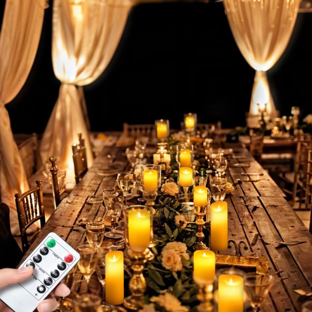 Flameless LED Pillar Candles with Remote Control & Timer