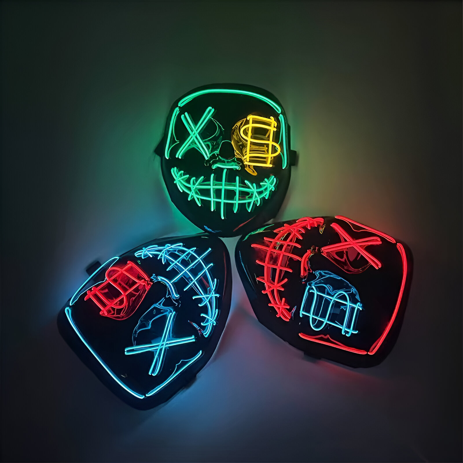 Wireless LED Horror Purge Mask - Glowing Face Mask for Cosplay & Parties - Image 2