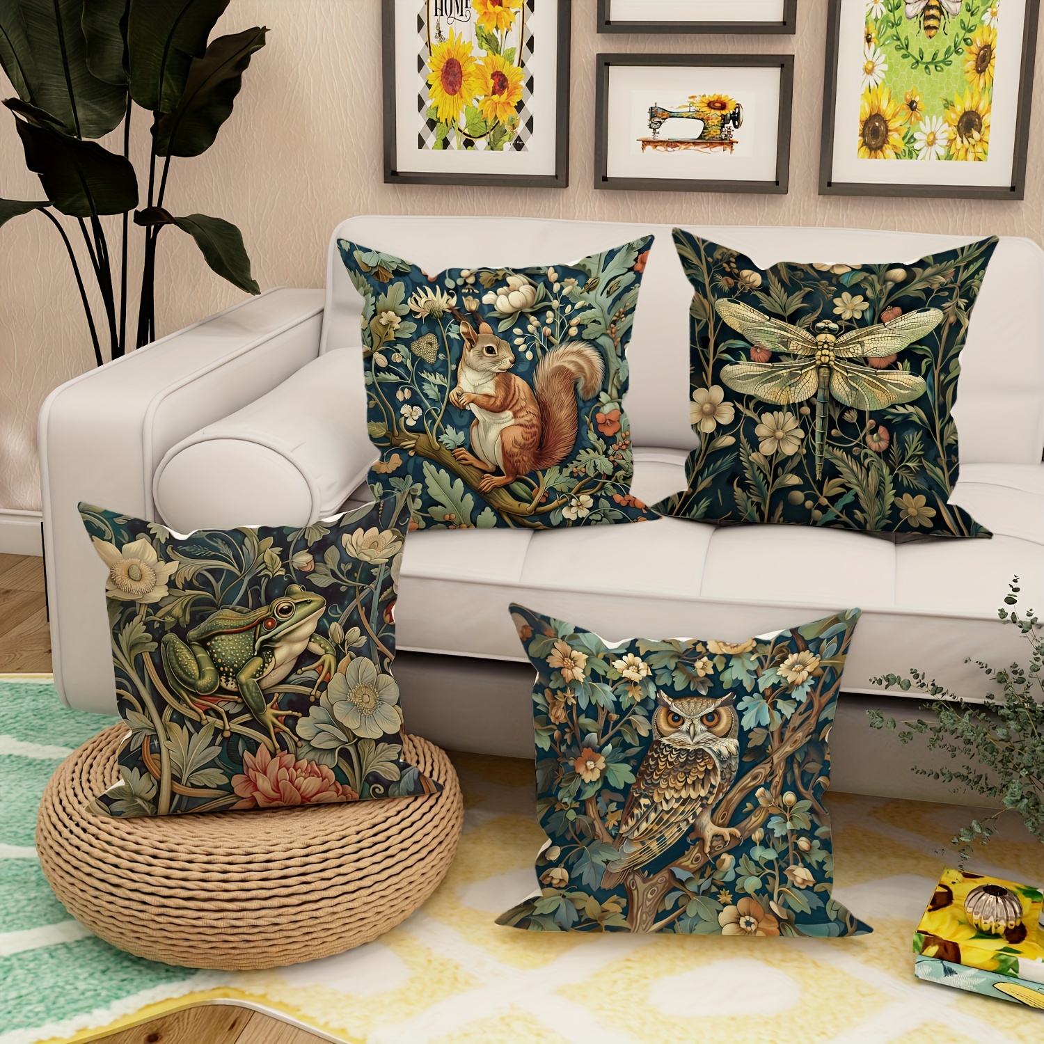 Woodland Animals Decorative Zippered Pillowcase for Sofa & Bed - Image 6