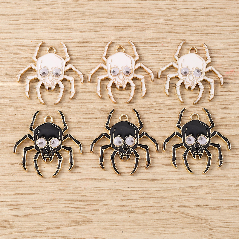 10pcs Cartoon Spider Enamel Charms for Jewelry Making