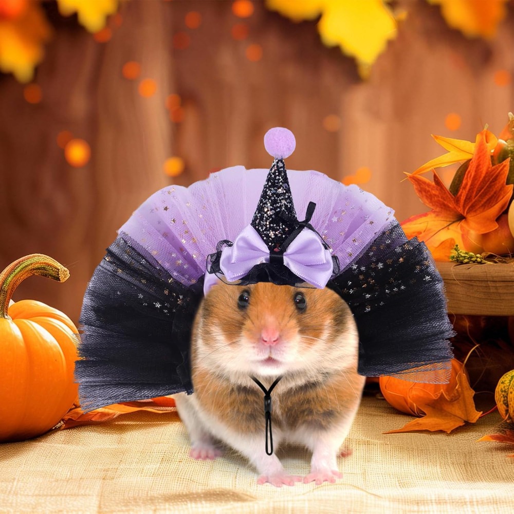 Small Pet Witch Costume Set with Hat and Tutu Skirt for Lizards, Guinea Pigs, Bunnies & Ferrets - Image 5