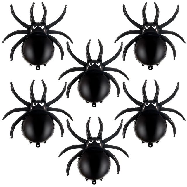 32" Black Spider Aluminum Foil Mylar Balloons for Halloween & Parties