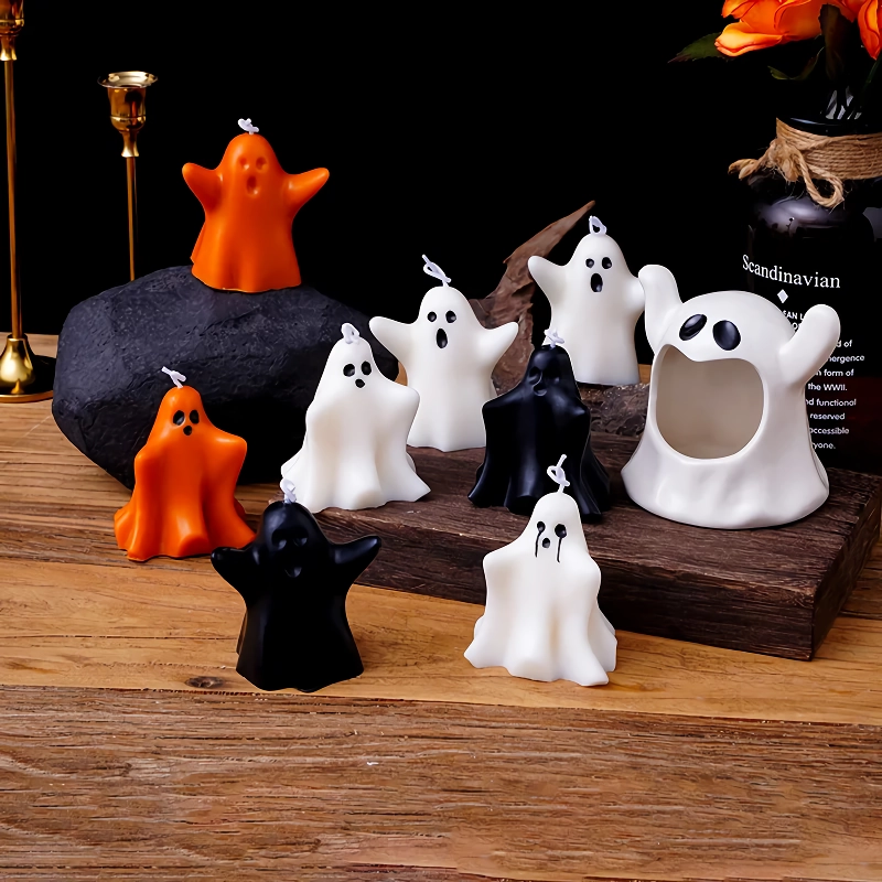Halloween Ghost Candle - Scented Fall Aesthetic Candle for Home Decoration - Image 3