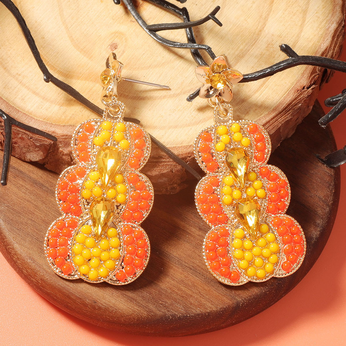 Halloween Pumpkin Alloy Drop Earrings