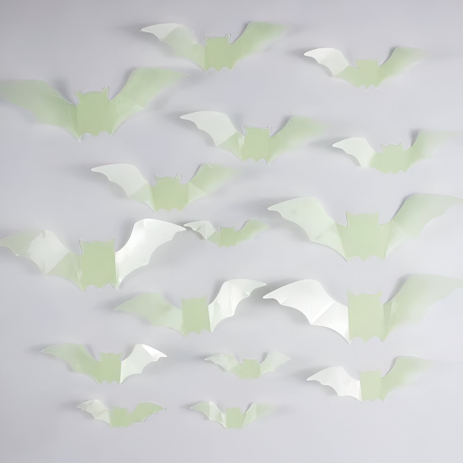 16pcs Glow-in-the-Dark Halloween Bat Wall Stickers - Spooky Party Décor - Image 6