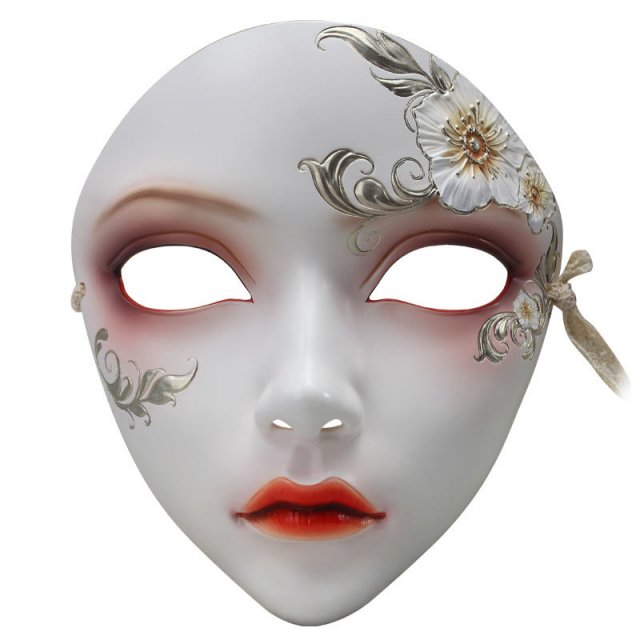 Elegant Hand-Painted Antique Han Suit Dressing Mask for Masquerade Events