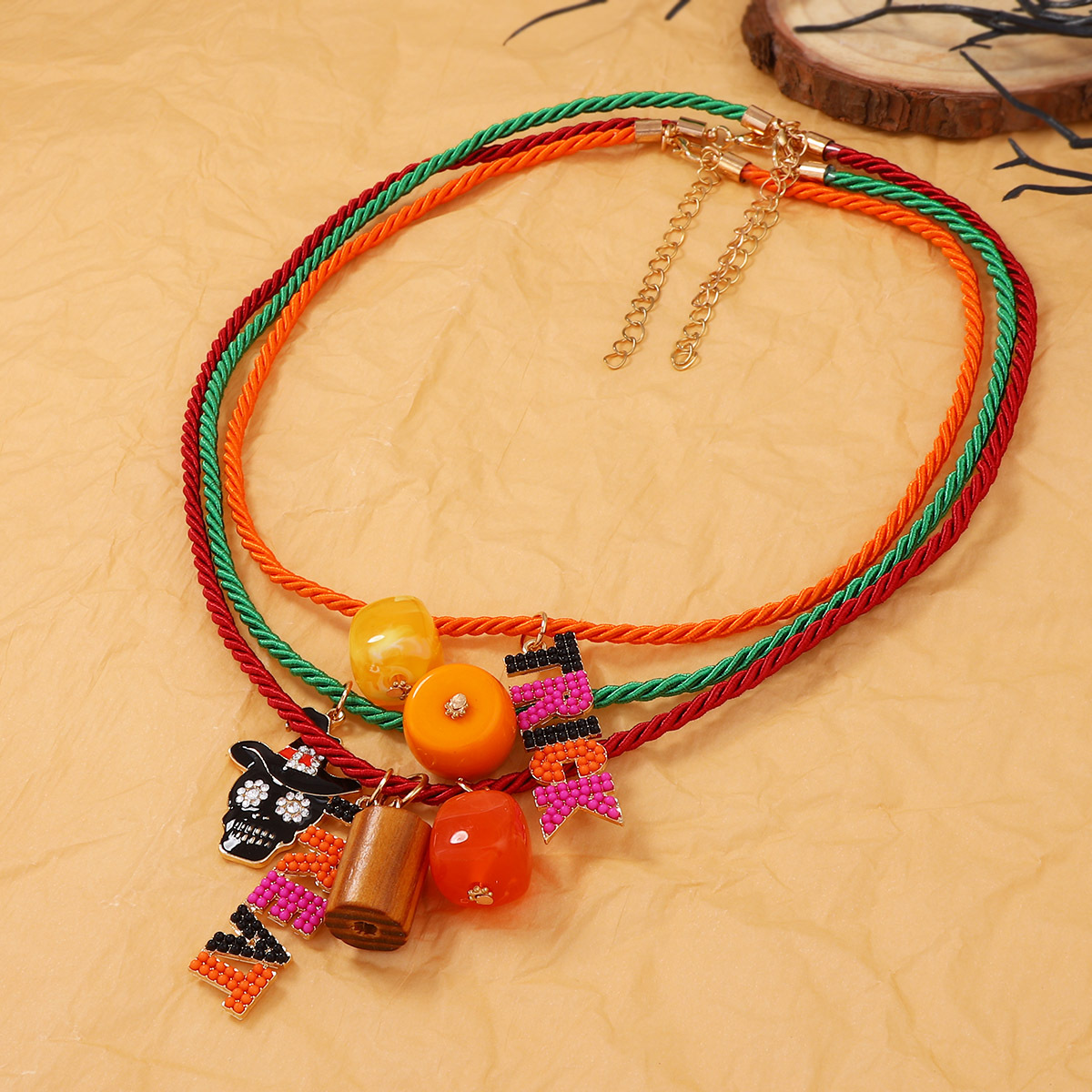 Halloween Skull Pendant Multi-Layer Necklace - Image 2