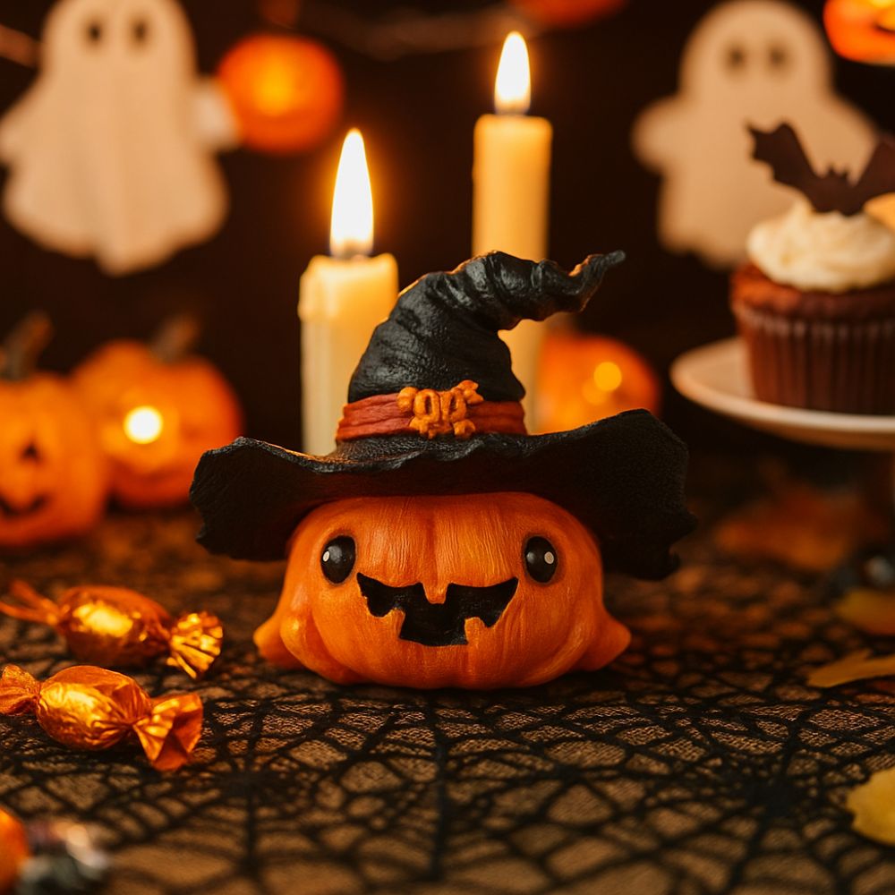 Halloween Cartoon Pumpkin Ornament Resin Ghost Decoration