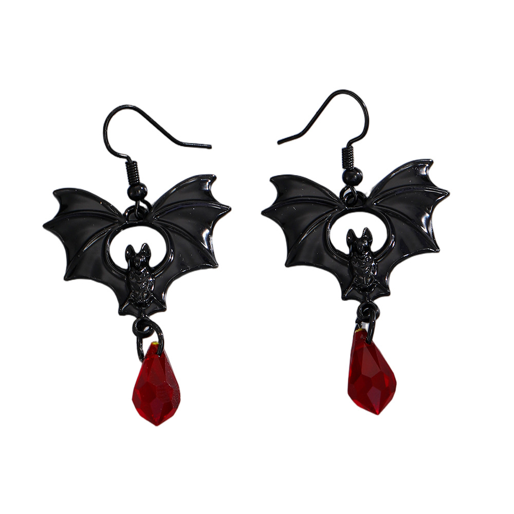 Gothic Bat Dangle Earrings – Minimalist Metal Halloween Jewelry - Image 6