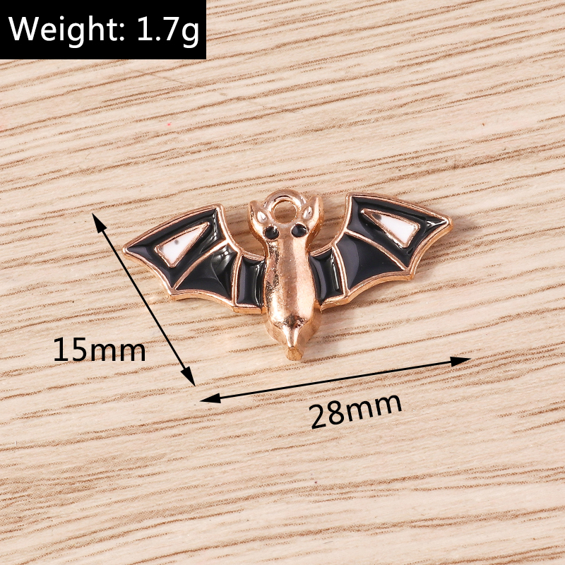 10pcs Halloween Bat Charms Enamel Pendants for DIY Jewelry Making - Image 6