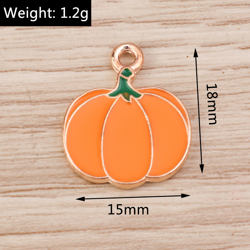 10pcs Enamel Pumpkin Charms Pendants for DIY Earrings Necklaces Bracelets - Image 6