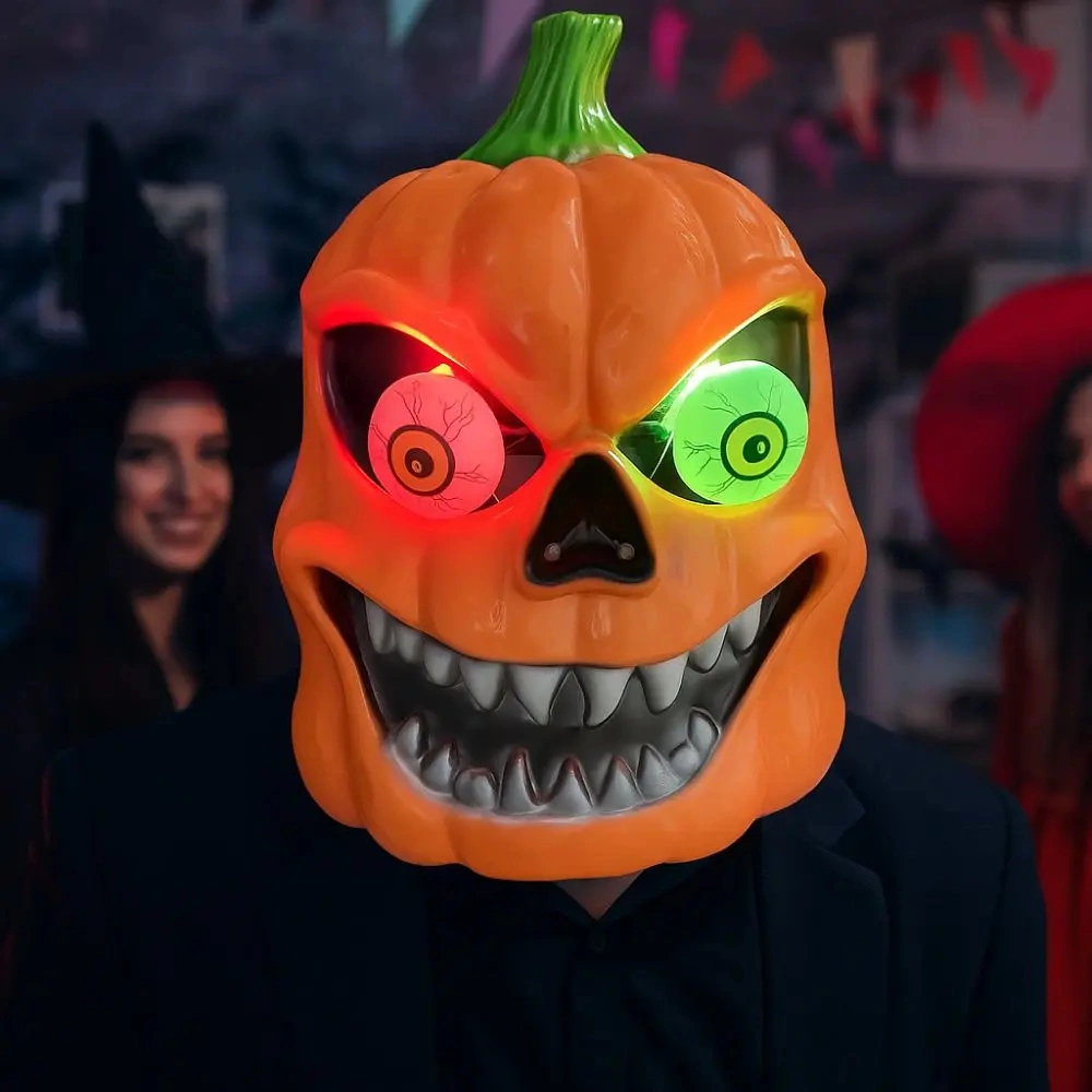 Funny Halloween Pumpkin Mask - Breathable Novelty Headwear for Trick or Treat