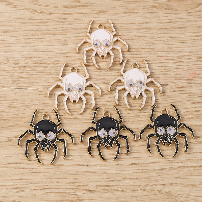 10pcs Cartoon Spider Enamel Charms for Jewelry Making - Image 2