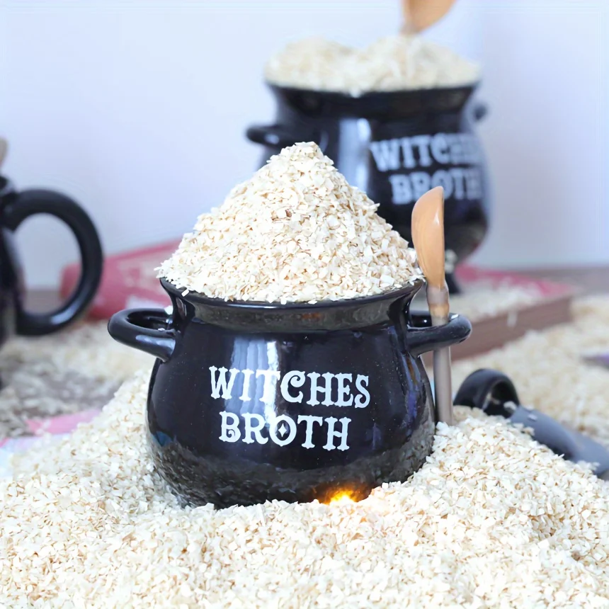 Witches Brew Cauldron Mug with Lid & Spoon Set - Large Ceramic Stockpot Mug - Image 2