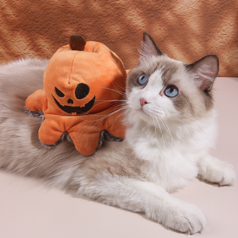 Halloween Flip Pumpkin Octopus Plush Dog Toy with Squeaker - Image 3