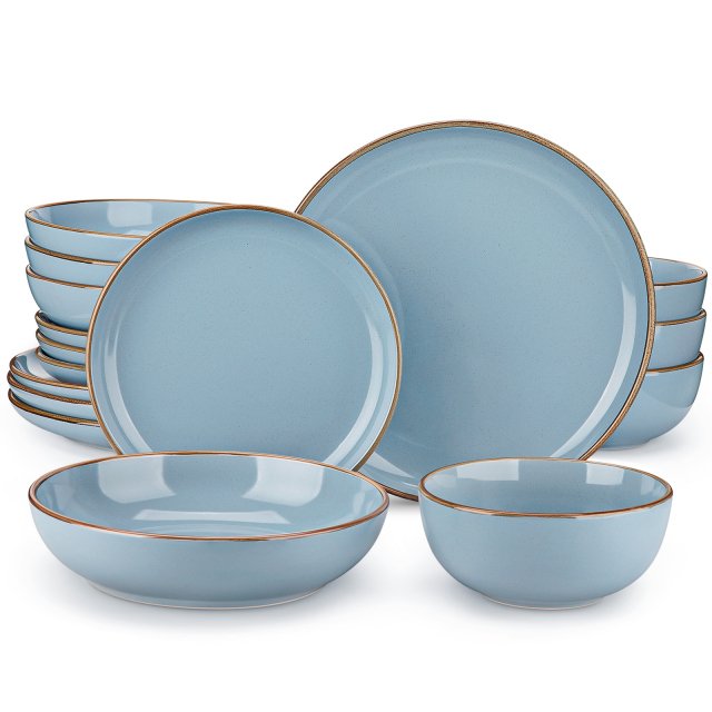 Elegant Ceramic Glaze Tableware Set - Dinner, Dessert, Soup Plates & Bowls
