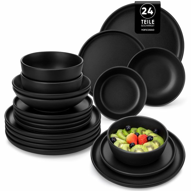 Reactive Glaze Stoneware Dinnerware Set – Oven Safe Plates, Bowls & More