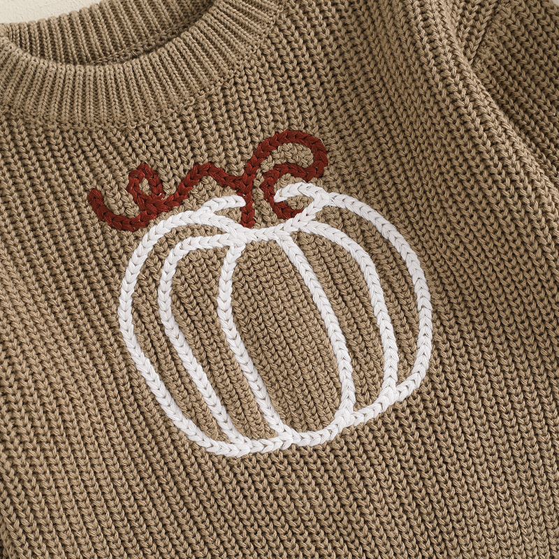 Baby Halloween Knitted Sweater with Pumpkin/Ghost Embroidery - Image 4